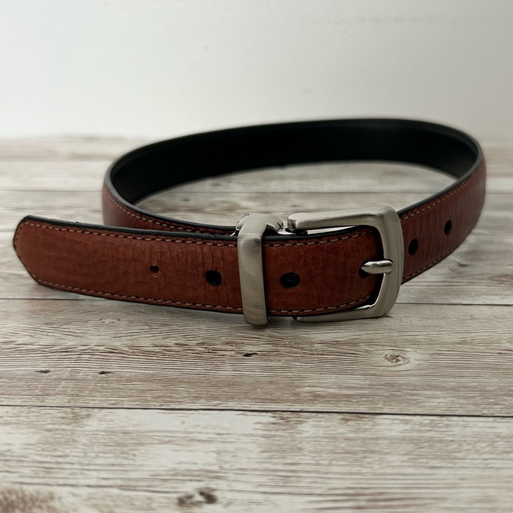 Kids Reversible 1” Faux Leather Belt in Brown or Black size Small (19”-23”)